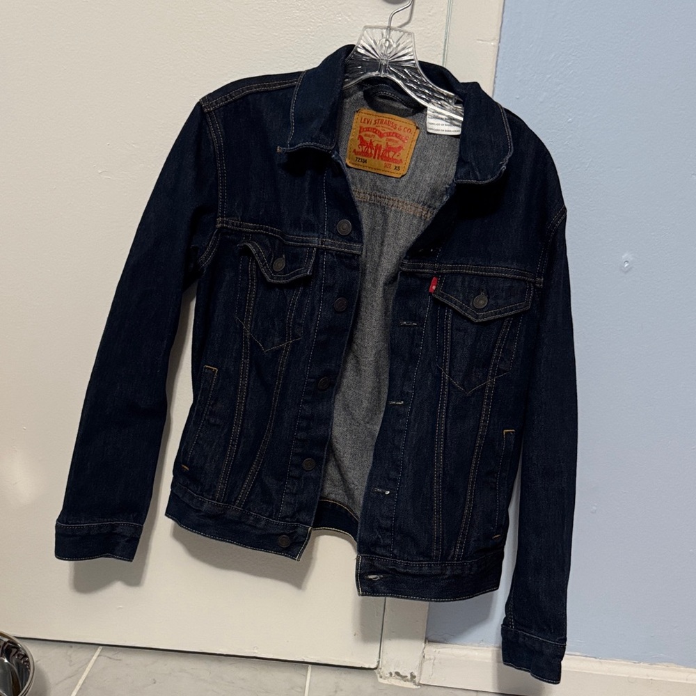 Levi's Navy Blue Denim Jacket, men’s’ extra small dark blue